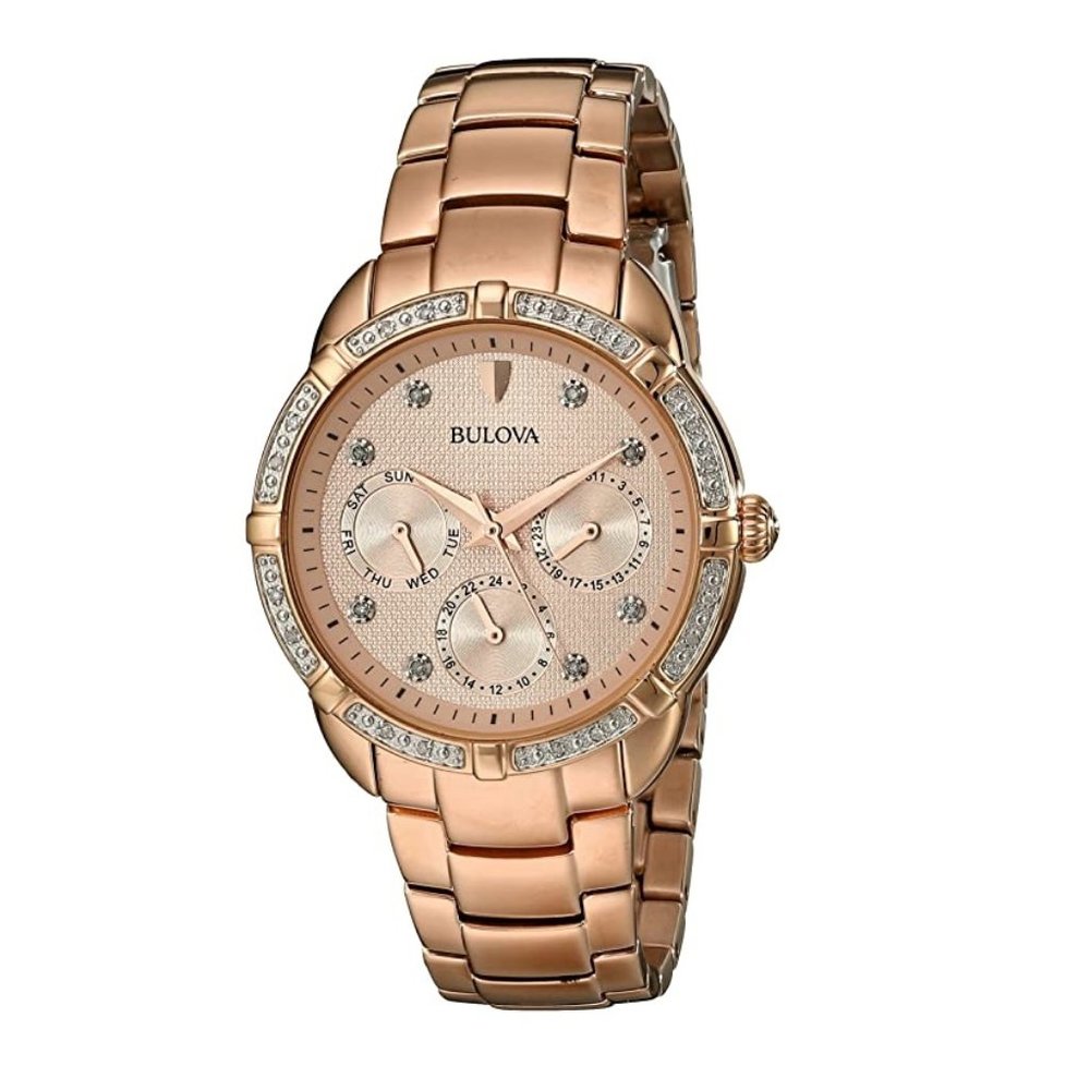 Bulova Women's 98R178 Multi-Function Dial Watch Rose Gold
